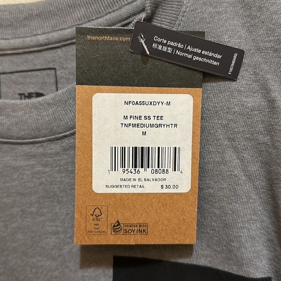 The North Face T-shirt, size medium, dark gray - Picture 3 of 3
